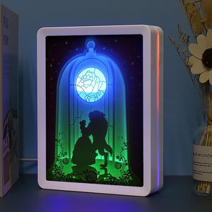 Lampe de nuit 3D en forme de boîte à lumière LED, décoration de conte de fées de <span class=keywords><strong>la</strong></span> <span class=keywords><strong>Belle</strong></span> <span class=keywords><strong>et</strong></span> <span class=keywords><strong>la</strong></span> Bête, décoration de chevet pour chambre, cadeau pour filles - Product Image 4