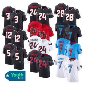 Toptan en kaliteli gençlik çocuklar Houston formaları #7 C.J. Stdell #3Dell #12Collins dikişli sınırlı amerikan futbolu formaları - Product Image 1
