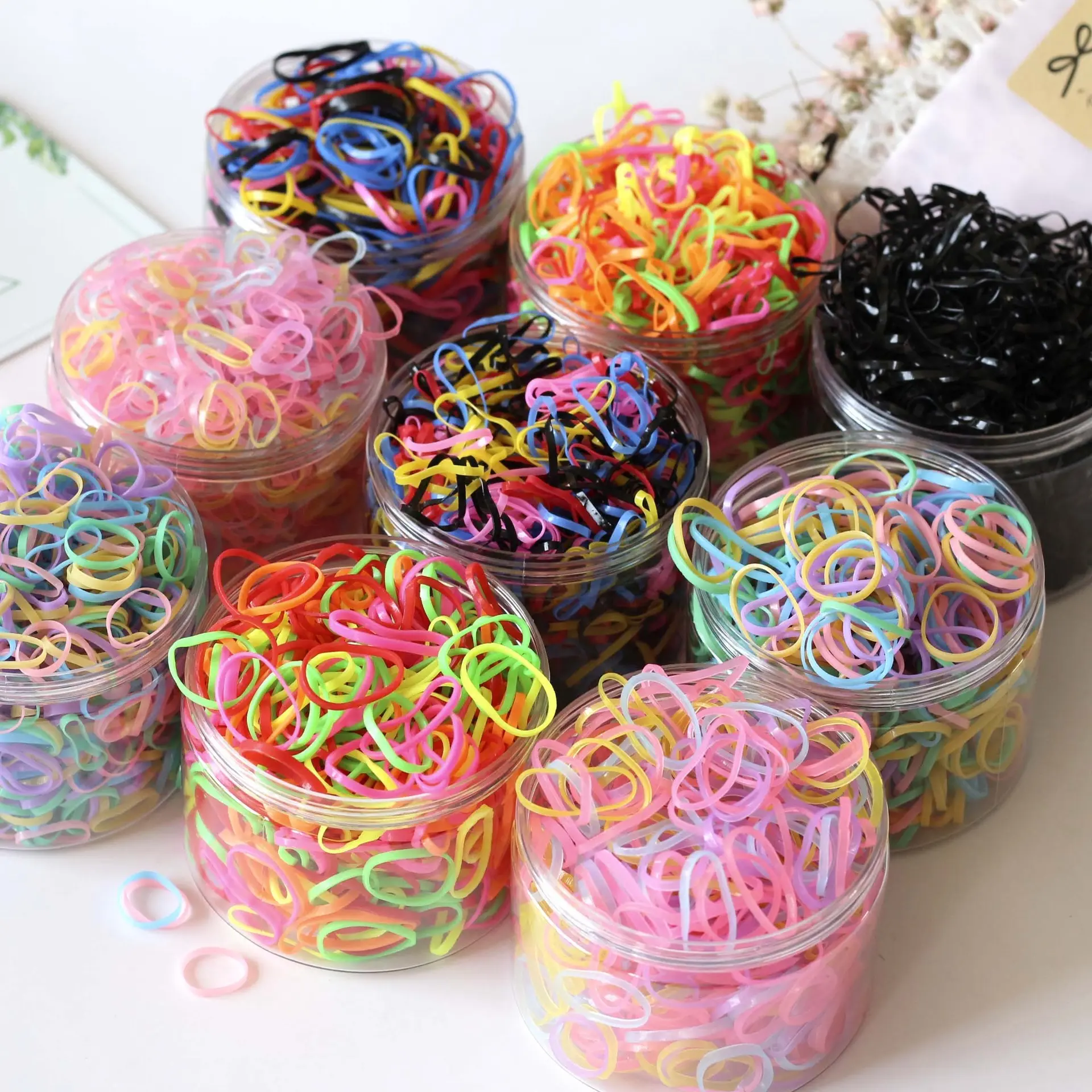 wholesale Baby Hair Ties Hair Rubber Bands for Toddler Infants Kids Girls Thin Small Hair Elastics 1000 Piece Pack