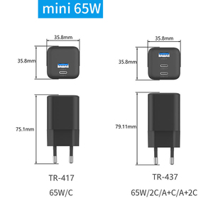 <b>65W</b> Wholesale GaN <b>Charger</b> <b>USB</b> a and <b>C</b> PD Fast Charging for Laptop Phone Earphone Camera Smart Watch - Product Image 6