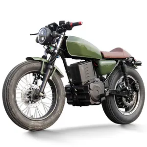 Siêu Điện 2000W Cafe Racer Xe Máy Siêu Dài Phạm Vi Xe Đạp Điện Retro Xe Máy Điện