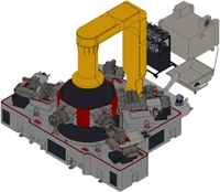 Nouvelle machine combinée multi-axes à plateau tournant à cinq stations de tournage continu CNC à servocommande complète, moteur à haute efficacité