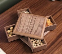 Nouveau plateau en bois massif de Style chinois rotatif boîte de rangement de fruits secs et de collations pour la maison salon Table basse graines de melon bonbons