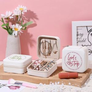 Customized Jewelry Storage <b>Boxes</b>, Personalized Leather Gift <b>Boxes</b>, High-end <b>Earrings</b>, Necklaces <b>Boxes</b> for Her - Product Image 3