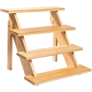 Estante de Madera de 4 Niveles, Exhibidor de Escritorio sin Herramientas, Soporte de Almacenamiento Multiusos - Product Image 5