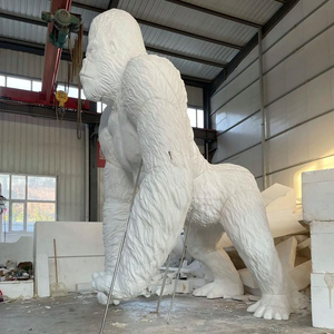 Patung Hewan Organik Realistis Ukuran Asli dari Resin Fiberglass untuk Taman Luar Ruangan, Patung Kambing dan Gorila Buatan Khusus Berukuran Besar - Product Image 1