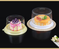 Boîte d'emballage en plastique transparente écologique pour gâteau aux noix rondes à clapet avec couvercle