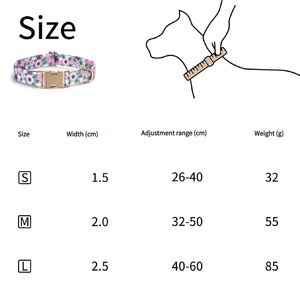 Nueva llegada de moda de impresión de la flor de la mascota collares para perros correas Funky ajustable estampado floral collares correas - Product Image 3