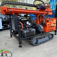 Machine de forage de puits d'eau sur chenilles de 50 kW, autoconstruite, pour puits peu profonds de 200 m