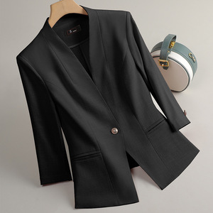 Women's Three Quarter Sleeve Blazer Solid Color Polyester Anti Wrinkle Slim Fit Professional Work Suit Spring New Style - Product Image 2