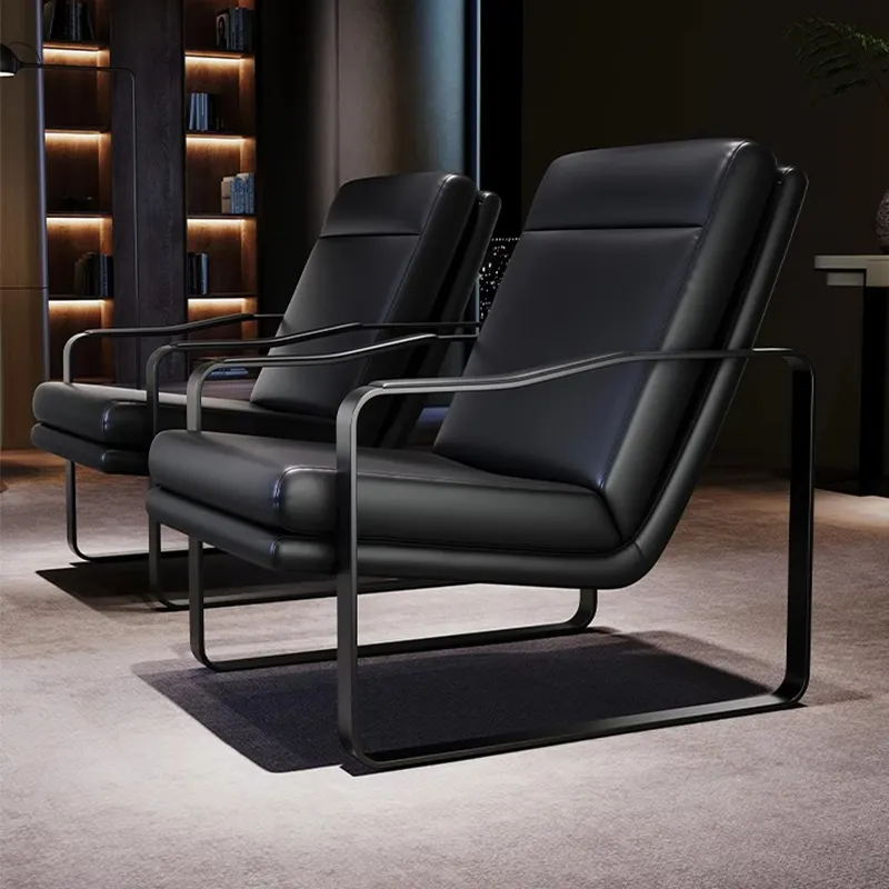 Современная кожаная гостиная диван стул мебель для отдыха одноместный диван стул с металлическим каркасом