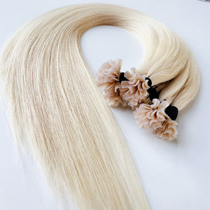 Venta al por mayor de extensiones de cabello de queratina con cutícula alineada virgen Micro U Tip doble dibujado Remy europeo 100% cabello humano teñido blanqueado - Product Image 3