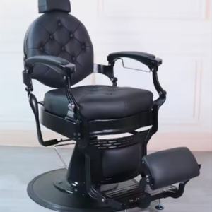 Luxury Retro <b>Salon</b> Hairdressing Barber <b>Chair</b> Hydraulic Hair Cutting Reclining Grooming Massage Leather Furniture for Gym Use - Product Image 1