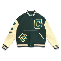Chaqueta Varsity Personalizada, Estilo Letterman, Bordado, Parches de Chenille, Mangas en Contraste, Botones a Presión, Proveedor Mayorista