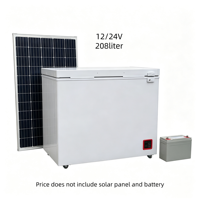 Mini congélateur portable en acier inoxydable alimenté par énergie solaire 12 24V 208L