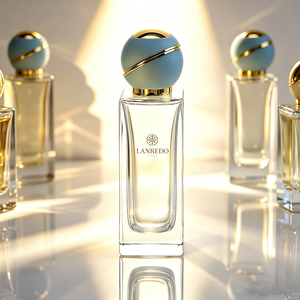 LANREDO Nouvelle Arrivée Flacon de <span class=keywords><strong>Parfum</strong></span> Vide Transparent Carré en Verre de 70 ml avec Pompe Vaporisateur Facile à Sertir de <span class=keywords><strong>3</strong></span> cm et Boîte en Papier - Product Image 2