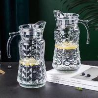 Vente en gros OEM, pichet à eau transparent en verre de 1700 ml, verre à eau transparent avec poignée