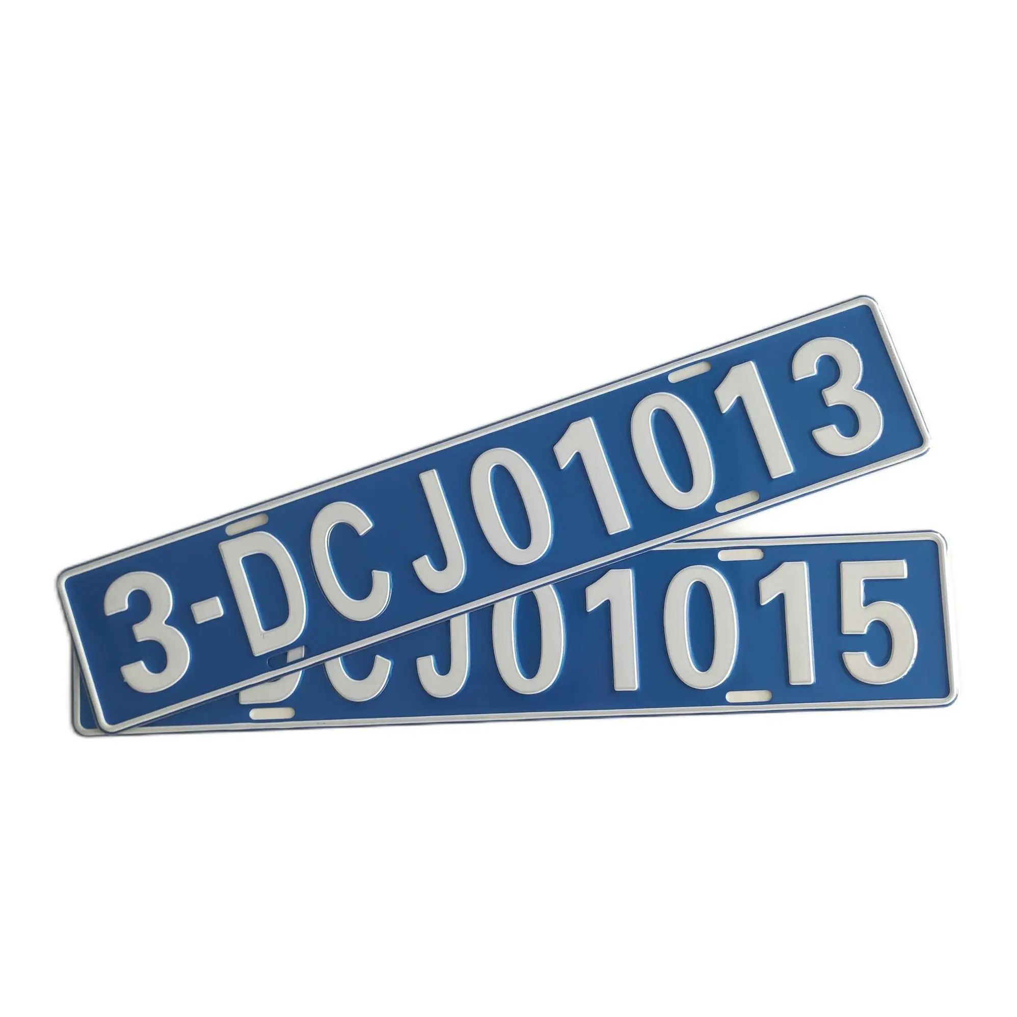 Direct fabricant européen personnalisé en aluminium plaque de voiture numéros de série feuille réfléchissante plaque d'immatriculation de voiture