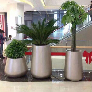 Jardinera elíptica de fibra de vidrio, estilo nórdico moderno, juego de macetas para decoración de interiores de centros comerciales - Product Image 2