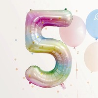 Ballons en feuille de 40 pouces, minces, en forme de chiffres, arc-en-ciel, pour fêtes d'anniversaire, décoration intérieure et extérieure, fournitures de décoration, OEM fabricant
