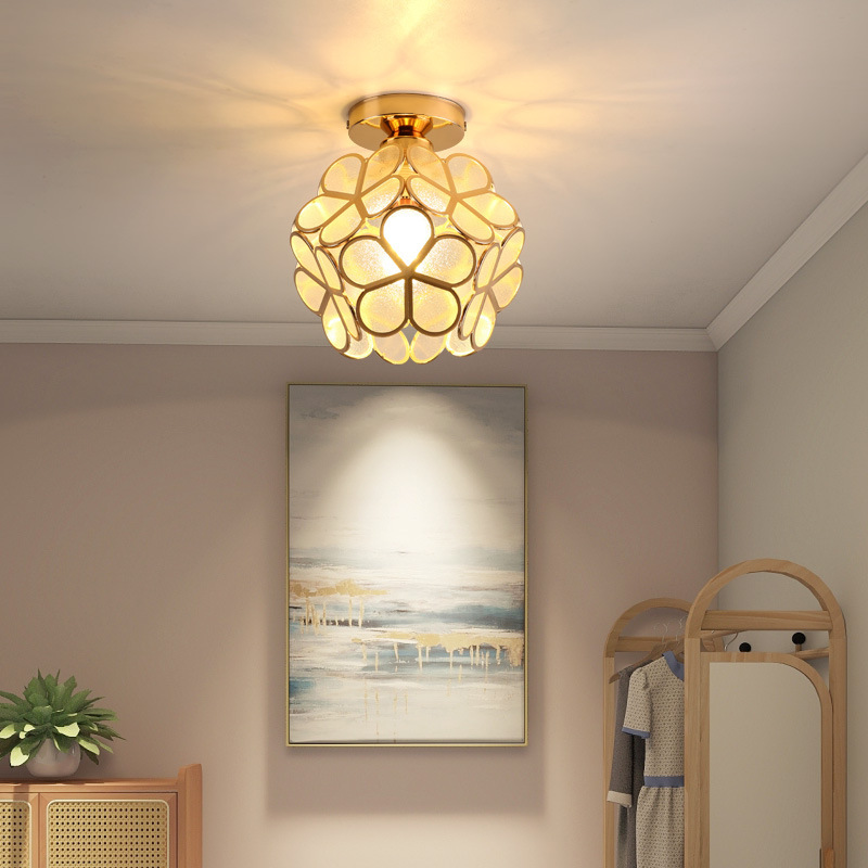 Modern Nordic LED Iron Ceiling Light Simple Luxury Crystal Design for Bedroom Aisle Corridor Balcony Entrance & Living Room