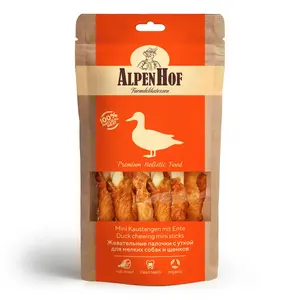 AlpenHof 오리 씹는 미니 스틱 강아지/작은 개 50g. 고품질 천연 성분 치료