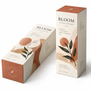 Boîte d'emballage cadeau pour cosmétiques en papier recyclé écologique avec logo en relief personnalisé - Product Image 1