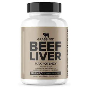 Cápsulas de ver de carne de grama, ferro natural, vitamina a e b12 para suplemento de liver descoberto