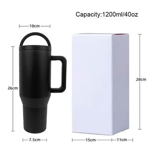 Custom 40 oz Cup Stainless Steel Outdoor Mug Double Wall Vacuum Thermal Coffee Travel Mugs 40oz <b>Tumbler</b> <b>with</b> Handle and <b>Straw</b> - Product Image 4