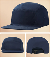 Topi Camper Vintage 5 Panel Custom Bordir Logo Perusahaan, Sablon, Pinggiran Datar, Gaya Streetwear & Sport
