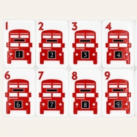 Mahjong de luxe moderne américain, thème Bus à deux étages de Londres, pour 4 joueurs, en acrylique blanc, avec motifs de ligne rouge et Dragon Gallois, Entertainment