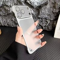 Étui de téléphone portable sans cadre mat ultra-mince de luxe pour iPhone 13 14 15 16 modifier dans 17 Pro Max étui de Transformation de Film d'objectif