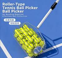 Rouleau en acier inoxydable léger pour ramasser les balles de pickleball, équipement de ramassage de balles réglable