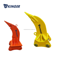 KINGER Déniveleur à dents vibrantes simple pour mini-excavatrice, pour le travail du sol agricole et le nivellement des terrains