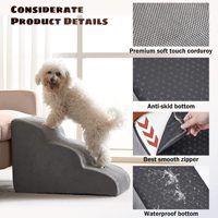 Escalier portable en mousse haute densité personnalisé pour chiens de compagnie Marches pour animaux de compagnie Marches pour chiens de rampe lavables pour chiens de petite à moyenne taille