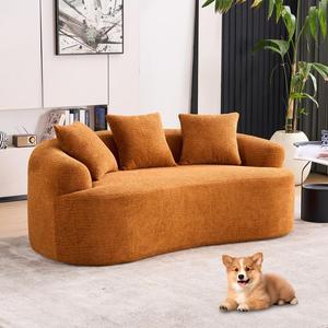 Space Saving Convertible Curved Loveseat Set Modern Sectional Fabric Compressed <b>Sofa</b> <b>Small</b> Apartment <b>Bedroom</b> Furniture Boneless - Product Image 1