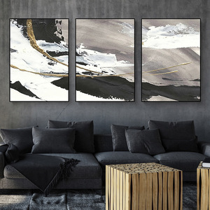 Pintura al óleo abstracta moderna blanca y negra grande personalizada textura lienzo minimalista pintado a mano decoración digital para el hogar tipo impreso - Product Image 5