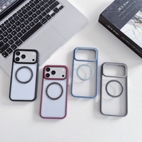 Étui de téléphone magnétique transparent de luxe, fin et résistant aux chocs, en TPU + acrylique, avec anneau magnétique en relief