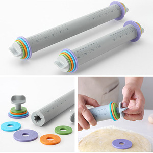 Multifunctional Silicone Pin Fondant Cakes & Pastries, Adjustable Thickness, Easy to Clean, <b>Baking</b> Tray Tool for Dough Rolling - Product Image 2