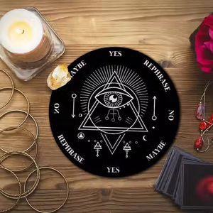 Pafu Bois Zodiaque <span class=keywords><strong>Oui</strong></span> ou <span class=keywords><strong>Non</strong></span> Sous-verre 10cm Noir Messagee Board Déesse <span class=keywords><strong>Pendule</strong></span> Board - Product Image 1