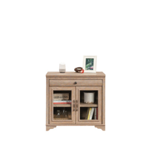 Librería con 2 Puertas de Vidrio, Cajón Espacioso, Acabado Marrón - Product Image 3