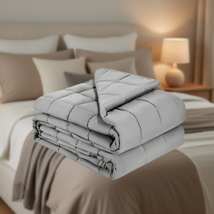 Couverture lestée en coton 20 lb, taille King, garnissage en billes de verre matelassées, utilisable en toutes saisons - Product Image 2