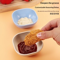 Petit plat carré en paille de blé pour sauce soja, sauce à tremper, vinaigre - Design nordique minimaliste, assaisonnement pour cuisine japonaise