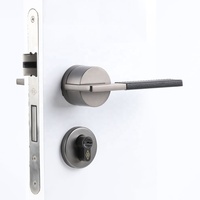 Serrure de porte silencieuse d'intérieur pour chambre nordique, en alliage de zinc moulé sous pression, poignée de porte moderne et simple en cuir, garantie 1 an pour usage hôtelier