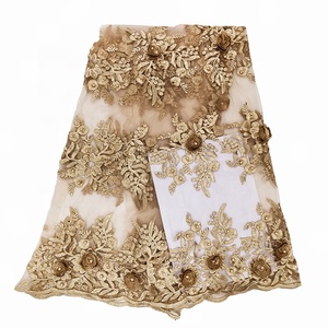 Nhà Sản Xuất Nhà Máy Giá Bán Buôn Hoa Hồng Vàng Mới Có Sẵn Frecn 3d Vải Ren Với Hoa Cho Ăn Mặc - Product Image 4