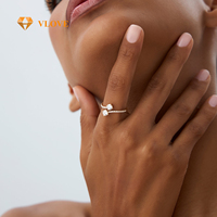 Cincin Pertunangan VLOVE Luxury Jewelry Workshop Model Bypass Bulat 14K 0.80 CTW Berlian Buatan Laboratorium