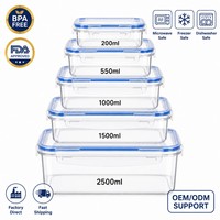 Contenants de stockage en PP de qualité alimentaire hermétiques, boîtes empilables transparentes de plusieurs tailles pour réfrigérateur, congélateur, micro-ondes, préparation de repas