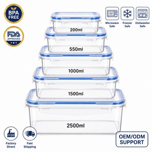 密封食品级塑料储物容器 多种尺寸 透明冰箱收纳盒 微波炉冰柜安全使用 餐食准备盒 批发 - Product Image 4