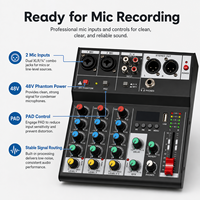 Mini console de mixage audio professionnelle USB en métal à 4 canaux avec effets intégrés pour la production musicale