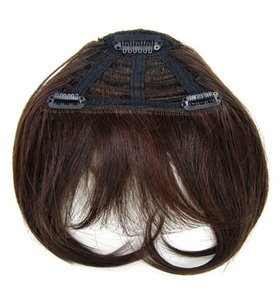 Extensions naturelles de cheveux Remy avec <span class=keywords><strong>frange</strong></span> pour femmes, en français, en français, en 3D - Product Image 1